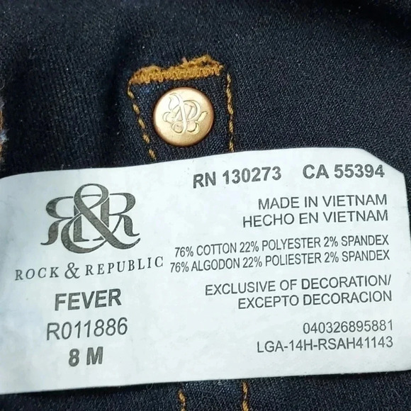 Rock & Republic Denim Rx Midrise Legging Fever 8M - Picture 5 of 11